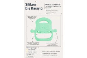 Resim Açık Yeşil Bebek Silikon Diş Kaşıyıcı 
