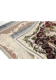 Resim Lüks Gülce Şönil Seccade Krem Tesbih Hediyeli 