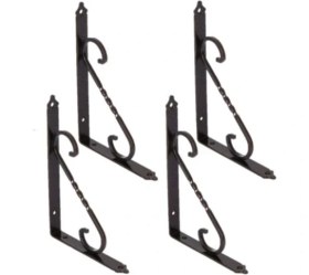 Resim Flore 4 Adet Renk Seçenekli Siyah 15.5X11 Ferforje Raf Altı Metal L Ayak 