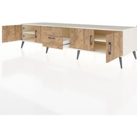 Resim Kronos Tv Ünitesi 2 Raflı Tek Çekmeceli 4 Kapaklı 220x59x51 Aytaşı-çam Atlas Çam/atlas Çam - Aytası 