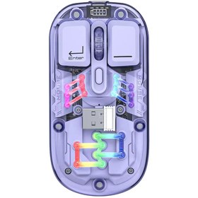 Resim XTRIKE ME Mouse Bluetooth + 2,4Ghz Wireless Rgbli Mouse Transparent Kablosuz Mouse 6400dp 