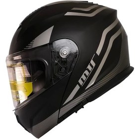 Resim Mts 966 WX20 Grey Çene Açılır Kask Gri - Mat Siyah 