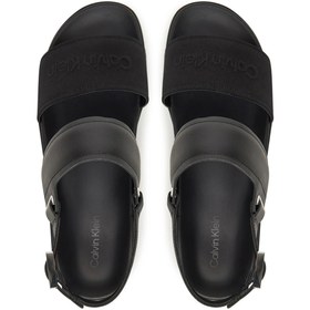 Resim Calvin Klein Deri Siyah Erkek Sandalet BACK STRAP W/ BUCKLE LOGO 