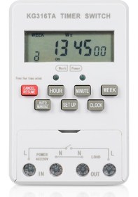 Resim Teltree Kg316ta 220v 25a Mikro Bilgisayar Zaman Kontrolcüsü - 16 Grup Programlı Otomatik Döngüsel Zaman Açma/kapama Anahtarı Aaa Pil Dahil Diğer 