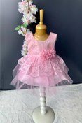 Resim Mnk Baby&Kids Kat Dantelli Gül Motif Kız Bebek Elbise Pnpn159 Pembe 