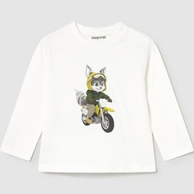 Resim Mayoral Uzun Kollu Erkek Bebek T-shirt 2065 Krem 