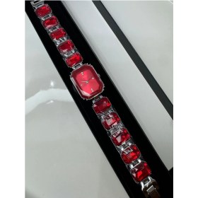 Resim CT Stones Swaroski Model Kristal Taşlı Sekizgen Çelik Saat 