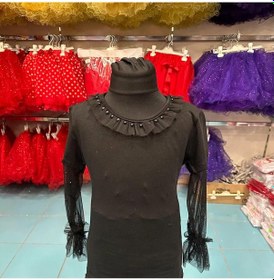 Resim Sedacan Kostüm İncili Uzun Kollu Kız Çocuk Badi, Şık Ve Rahat Tasarım, Siyah Renk Seçeneğiyle. Siyah 