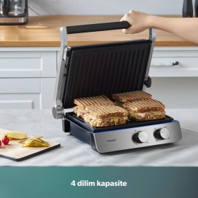 Resim Homend Grilliant 1344H Inox Gövdeli Döküm Plakalı Tost ve Izgara Makinesi 