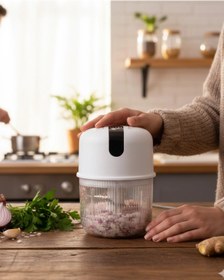 Resim Epilons USB Şarjlı Mini Rondo Sarımsak Soğan Zencefil 