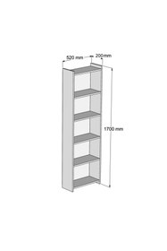 Resim FERNISO Dekoratif Ofis Çocuk Çalışma Odası 5 Raflı Kitaplık Dosya Kitap Rafı 