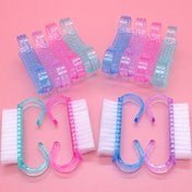 Resim 50 adet/ Kutu Yıkanabilir Mini El Tırnağı Fırçası Ekipmanı Temiz Toz Parlatma Tırnak Sanatı Araçları Çok Fonksiyonlu Renkli Asılı Plastik Saplı Profesyonel/İçin/ Salon/ Tırnak Pratiği İçin 