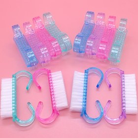 Resim 50 adet/ Kutu Yıkanabilir Mini El Tırnağı Fırçası Ekipmanı Temiz Toz Parlatma Tırnak Sanatı Araçları Çok Fonksiyonlu Renkli Asılı Plastik Saplı Profesyonel/İçin/ Salon/ Tırnak Pratiği İçin 