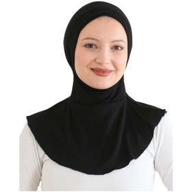 Resim Kadın Boyunluklu Hijab Tesettür Pratik Spor Bone - Sarı Siyah 
