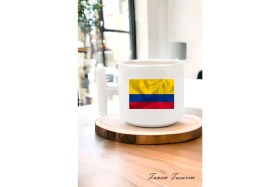 Resim Tanem Milli Bayrak Detaylı T Kulp Kahve Kupası, Milli Renkler, Vatansever, Ulusal Kimlik, Milliyetçi Kupa 