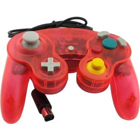 Resim Trans Açık Kırmızı-şeffaf Renkli Kablolu Gamepad Denetleyici Joypad, Ngc Joystick İçin Gamecube Pc İçin Tek Noktalı 