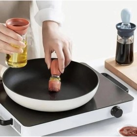 Resim Mediterian Pembe 300 ml cam hazneli silikon yağ, sos ve yumurta fırçası, 2'li set 