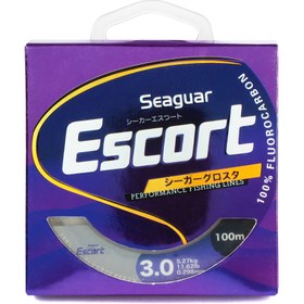 Resim SEAGUAR ESCORT Florokarbon Olta İpi - 100m/330ft Şeffaf Beyaz, 1.36KG-4.54KG Test Dayanıklılığı, Ultra Yumuşak Aşınmaya Dirençli Lider Hattı, Tuzlu ve Tatlı Su Yüzme için, Tuz Direnci 