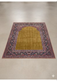 Resim Hardal Seccade Klasik Desenli, Yumuşak Dokulu, Kaymaz Taban Hardal 