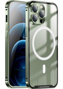 Resim İphone Uyumlu 12 Pro Magsafe Buzlu Metal Telefon Kılıfı 