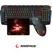 Resim Rampage KB-R63 Stage Makrolu Klavye SMX-R63 Rgb Mouse + Mousepad 3lü Oyuncu Seti 