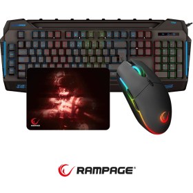 Resim Rampage KB-R63 Stage Makrolu Klavye SMX-R63 Rgb Mouse + Mousepad 3lü Oyuncu Seti 