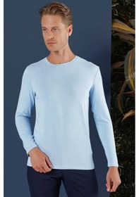 Resim Ts 870 Slim Fit Mavi Spor T-shirt Mavi 