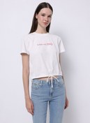 Resim Regular Fit Pamuklu Kadın Beyaz Kısa Kol Tişört Colin's