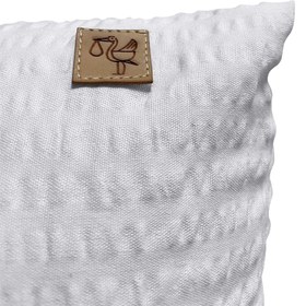 Resim Gofre Poplin %100 Organik Pamuk Çocuk Yastık Kılıfı 50 x 70 cm Gri 