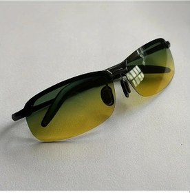 Resim Oldfriend Erkek Ve Kadın Sürüş Gözlüğü Sarı Yeşil Kare Çerçeve Pc Lens Açık Füme 