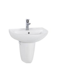 Resim Creavit 40 x 50 CM Batarya Delikli Lavabo + Yarım Ayak 