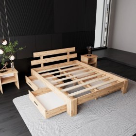 Resim 4 Çekmeceli Lotus Atlantik Mdf Set Karyola | Çift Kişilik Yatak Uyumlu, Kolay Kurulum 
