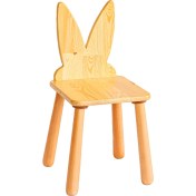 Resim Wood & Joy Doğal Ahşap Çocuk Sandalye Tavşan 