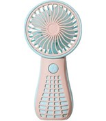 Resim Li-ion Pil İle Mini El Tipi Vantilatörler, Kişisel Vantilatör Pembe+mavi 
