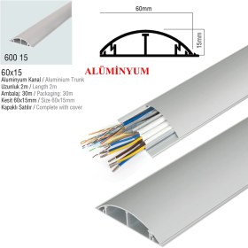 Resim Scs Pazar 60X15 Aluminyum Balık Sırtı Kablo Kanalı 