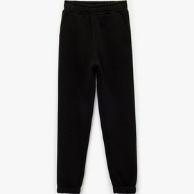 Resim Koton Kız Çocuk Şardonlu Beli Lastikli Baskılı Basic Jogger Eşofman Altı SiYAH 