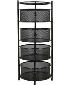 Resim Trendesk 4 Katlı Siyah Metal Patates Soğan Sebze - Meyve Sepeti Sebzelik 