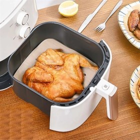 Resim 5DM 50 Adet Tek Kullanımlık Hava Fritöz Pişirme Kağıdı Delikli Yapışmaz Yağlı Model 