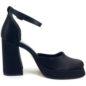 Resim Beety 725 24ka Kadın Abiye Ayakkabı - Siyah Saten-siyah Saten Siyah 