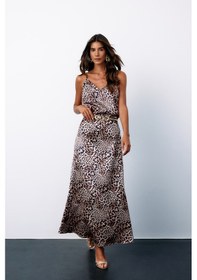 Resim Sateen Leopar Desenli Saten Etek - Vizon-135161 Vizon 