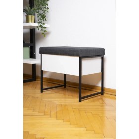 Resim Mudesa Sandıklı Puf Oturaklı Ayakkabılık Metal Ayaklı Çok Amaçlı Ahşap Puf Ayakkabı Boya Fırça Kutusu 