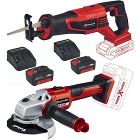 Resim Einhell TE-AP 18/28 bl Tilki Kuyruğu + Axxio 125 MM Taşlama + 2 x 4.0ah 