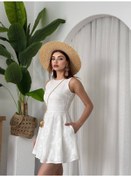 Resim Vess Cep Detaylı Elbise Beyaz 