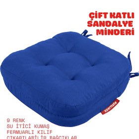 Resim Xpermate Çift Kat Sandalye Minderi 42x42x8 Mavi 