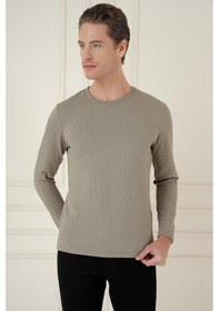 Resim Ts 889 Slim Fit Gri Spor T-shirt Gri 