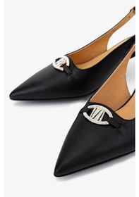 Resim Valmenti Kadın Hakiki Deri Siyah Slingback Ayakkabı 611 H51005 Bn Ayk Sk25-26 Black Leather Siyah 