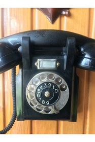 Resim tayfuntufan antika koleksiyon Ericsson Marka 1940’s Bakalit Duvar Telefonu 