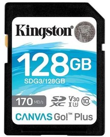 Resim Kingston Sdg3 - 128Gb 128Gb Sdxc Canvas Go Plus 170R C10 Uhs-I U3 V30 