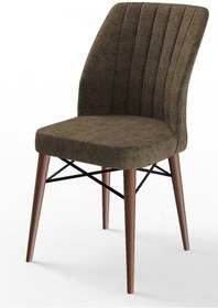 Resim Canisa Concept Arp Serisi 70x110 Sabit Mutfak Masası Takımı Beyaz Ceviz Masa 4 Kahverengi Sandalye Masa Beyaz/ Sandalyeler Kahverengi 