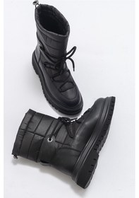 Resim Luvishoes Weld Siyah Cilt Kadın Kar Botu Siyah 